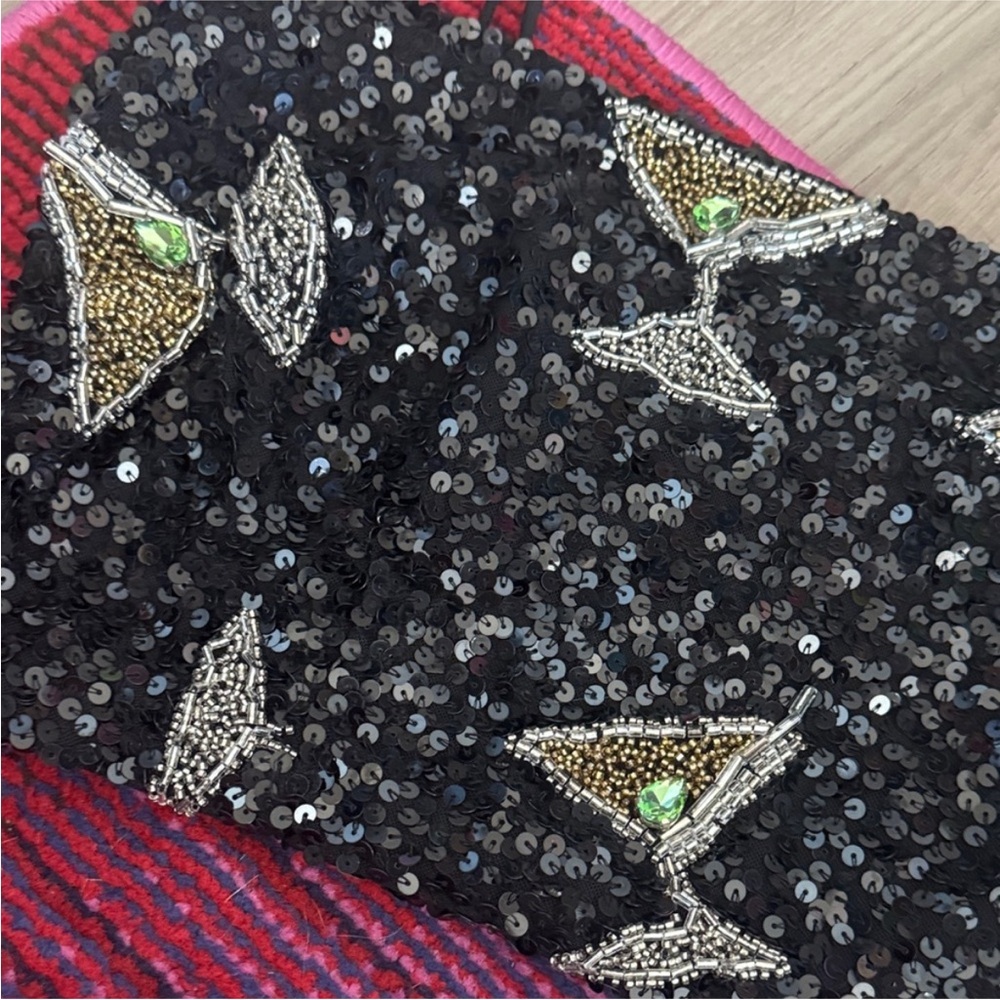 Show Me Your MuMu Tossed Martini Beaded Sequin Top - Picture 3 of 5